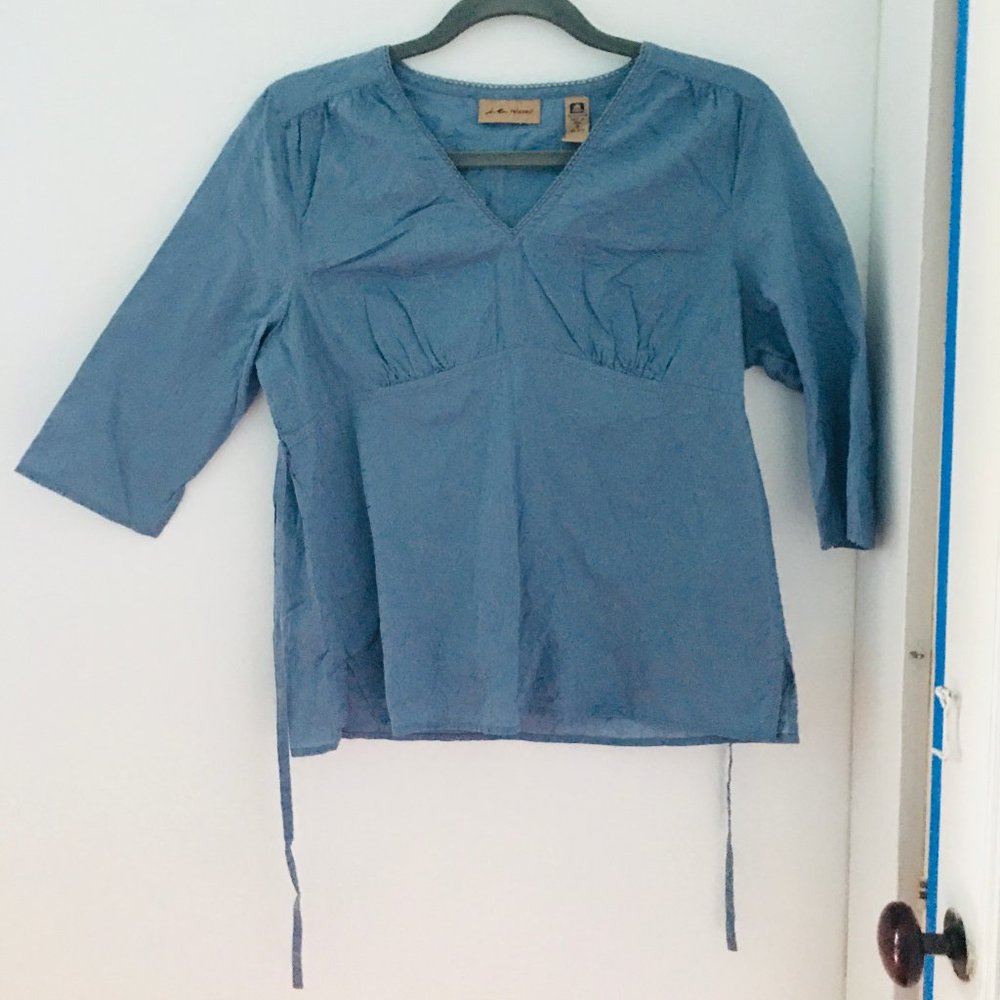 Casual Blue 3/4 Sleeve Shirt